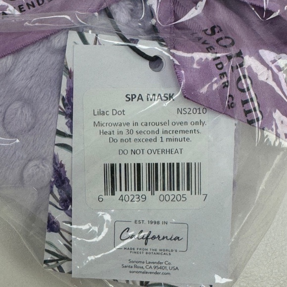 Sonoma Lavender Eye Spa Mask in Bellflower Rose Purple NEW - Picture 13 of 16